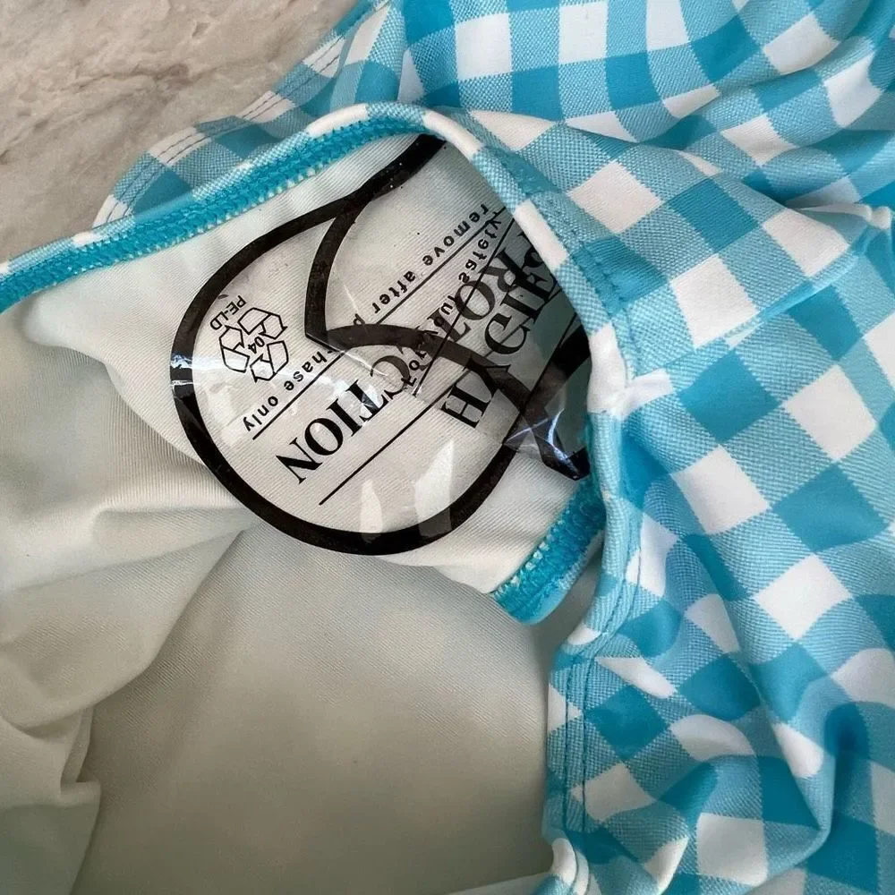 Tucker + Tate girls High Waisted Gingham Swim Bottoms Size 8 NWOT